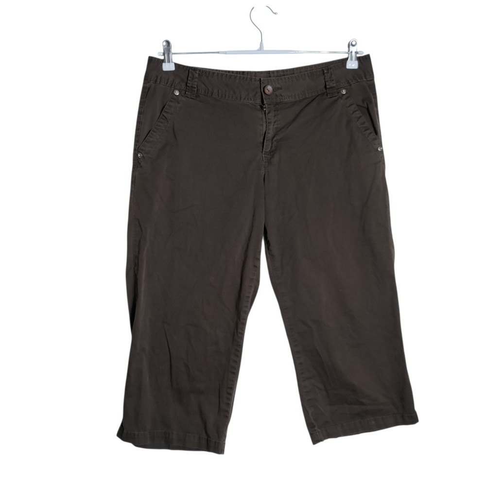 Calvin Klein Jeans Brown Capri Pants Size 12 Cropped Cotton Stretch Trousers